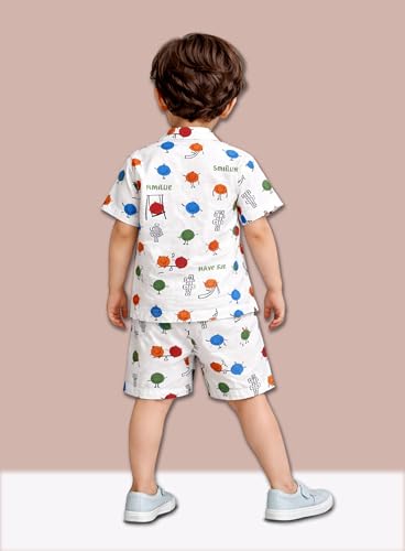 Image of 3BROS Baby Boys & Baby Girls Pure Cotton Clothing Set Casual Half Sleeves Shirt with Shorts Set For Boys & Girls