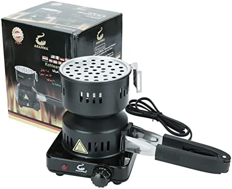 Charcoal Starter - Coal Burner Hot Plate Durable Faster Electric Coal Stove 120V~650W with Detachable Handle Stainless Steel Grill & Rack Smart Heat Control for BBQ Kitchen