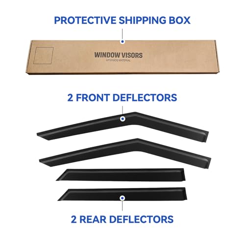 Image of Window Visors Rain Guards for 2022 2023 2024 2025 2026 Mitsubishi Outlander, Out-Channel Window Vent Wind Deflectors Visors Shades for 22 23 24 25 26 Mitsubishi Outlander