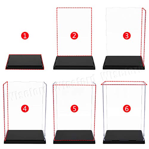 Tingacraft Acrylic Display Case (5.1 X 5.1 X 8.3 Inch) Clear Box For 6 Inch 7 Inch Action Figure, Assembly Required #TOP6