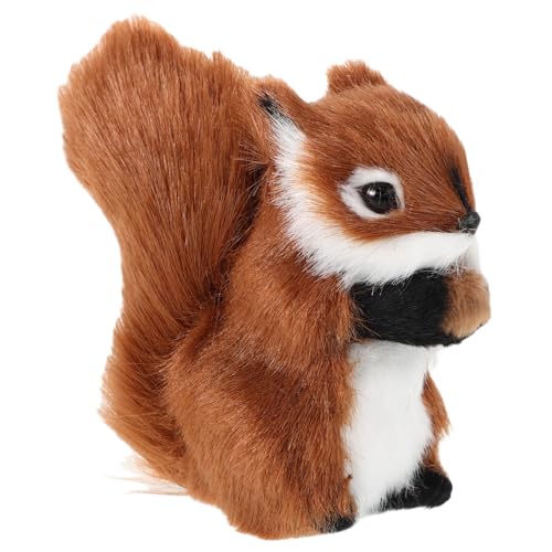 TOBBOMEY Realistisches Eichhörnchen Plüschtier Deko Kleines Lebensechtes Tiermodell für Sammler und Fotografie Vielseitiges Detailreiches Stofftier Geschenkidee für Naturfreunde