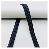 AMateschitz Baumwollseil 15mm Breite Geflochtenes Seil Kordelzugseil Dekorative Schnurschnur Nähen Cord Trim Geflochtene Baumwollkordel Schnur Zum Nähen Vintage Drehkordel Anthrazitgrau 10 Yard