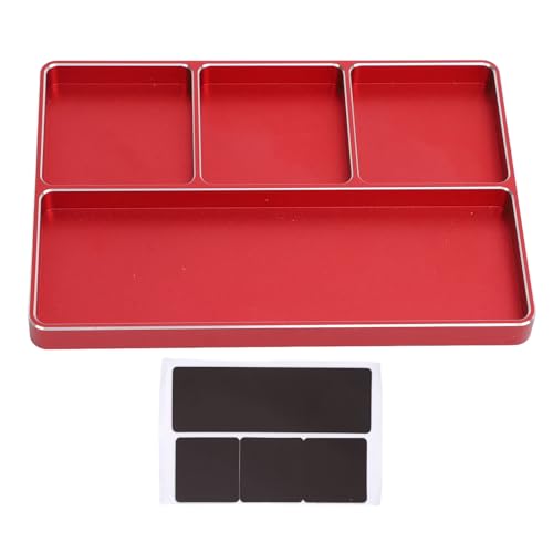 ZAWELIYO RC Screw Tray Aluminum Alloy Magnetic Design 4 Grids Repair Tool for RC Toy Repair, Electronic Repair Kit Tool Organizer