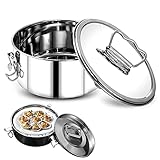 Quivorant Stainless Steel Flan Mold, Portable Food-Grade Large Capacity Flanera Mold, Round Baking Flan Maker with Lid and Handle for Chocolate Cake Cupcake Pudding