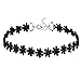 ANAZOZ Bijoux Fantaisie Collier Fille Ras du Cou Noir Velours Choker Gothique, Fleur Elastic Dentelle Satin Choker