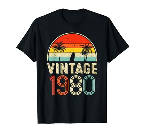 Vintage 1980 Classic Birthday 1980 Retro Men Women Vintage Maglietta