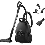 AEG Staubsauger mit Beutel, Leise 69 dB, HEPA‑Filter für Hygienisch Saubere Luft, 5 L Staubbeutel, Mini‑Turbodüse für Tierhaare, 12 m Reichweite, Alle Böden, Zusatzdüsen, Dunkelgrau, VX9‑5‑EBR