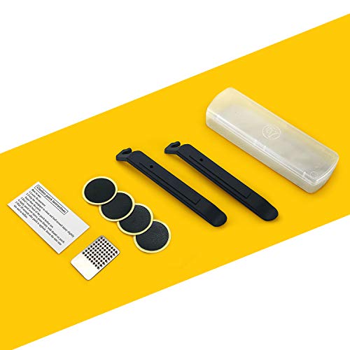 New Mini Bike Pump Portable Bicycle Frame Pump Glue Less Puncture Repair Kit Presta and Schrader Valve Includes Mount Kit Pressure 120 PSI 8 Bar Free Bike Bell Sports Needle Included (New Bike Pump) - Thumbnail 2