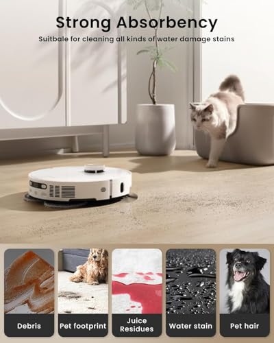 Image of 6Pack QV35A Mop Pads and High Efficiency Filters For Roborock Qrevo Pro,Qrevo MaxV,Qrevo Plus,Qrevo Curv, Qrevo Edge,Qrevo Edge S5A Robot Vacuum,Spare Accessories Kit with 4 Mop Pads,2 Washable Filter