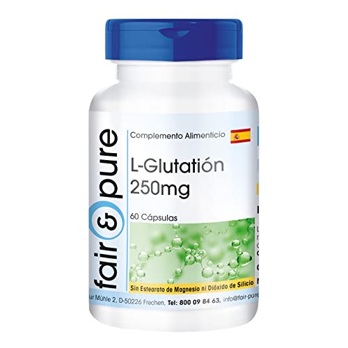 Fair & Pure® - L-Glutatión 250 mg - Reducido - Biodisponible - Vegano - Alta pureza - 60 Cápsulas