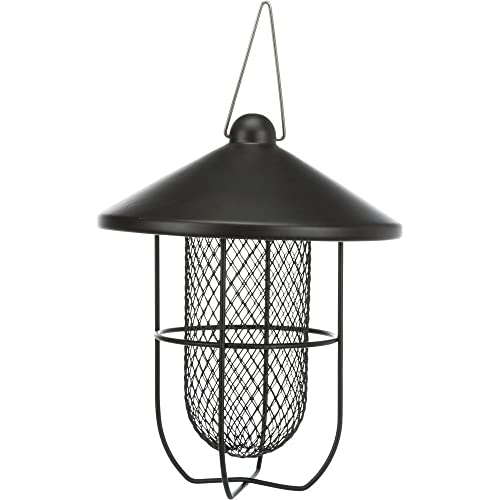 TRIXIE 55651 Erdnuss-Futterspender mit Schutzgitter, Metall, 700 ml/19 × 26 cm, schwarz