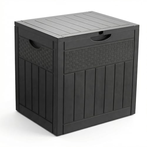 vounot® Coffre de Rangement Extérieur 126L Boîte de Jardin Étanche Anti UV Couvercle Verrouillable avec Poignées Encastrées 56 x 43 x 53 cm pour Jardin...