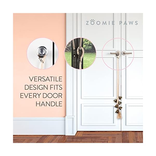 Zoomie-Paws-Hanging-Dog-Door-Bells-for-Dogs-and-Puppies-Dog-Doorbell-for-Potty-Training-Pet-Supplies-Bell-for-Dogs-to-Ring-to-Go-Outside-1-per-Pack Dog Doorbell for Potty Training