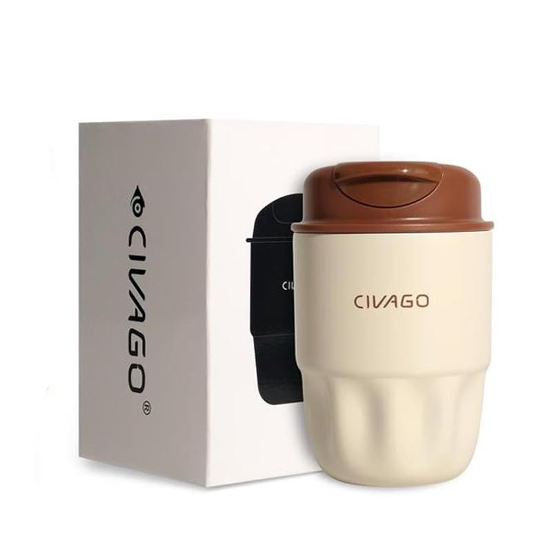 Copo Térmico Antivazamento para Café 300ml em Aço Inoxidável, Isolamento Térmico,