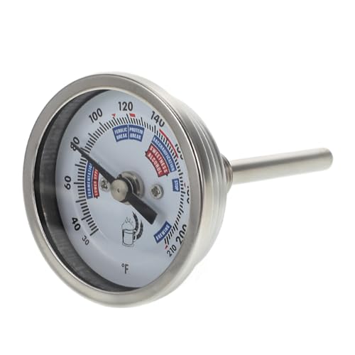 HYTROVE Termómetro De Acero Inoxidable Para Vino De Alta Precisión Para Barriles De Vino y Ollas De Cerveza Transparente Para Elaboración De Cerveza