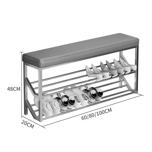 Banc de rangement de chaussures à 2 niveaux support et meuble d'entrée - 3