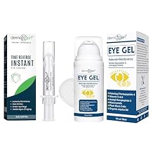 Instant Eye Treatment & Gel Bundle Featuring Plant Stem Cells & Advanced Time Reverse Anti-Aging Eye Cream for Smooth Fine Lines, Wrinkles, and Dark Circles