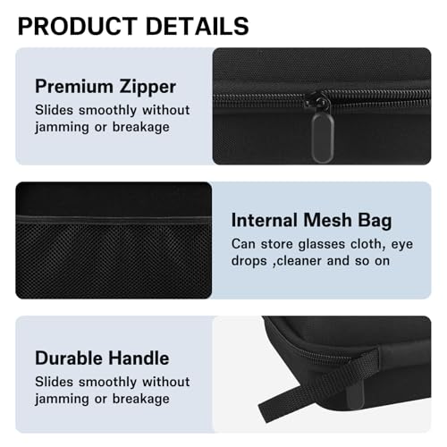 Image of Glasses Case Hard Shell Adjustable Slots Sunglasses Case for Multiple Pairs, for Travel, Trip, Camping