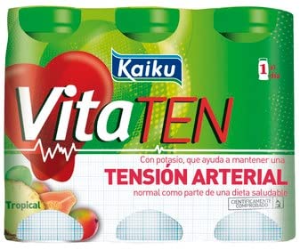 YOGUR LÍQUIDO DE SABOR TROPICAL, AYUDA A CONTROLAR LA TENSIÓN KAIKU VITATEN PACK 6 X 1, 70 GR. C/U