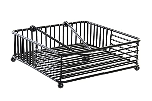 KCASA - Porte-serviettes géométrique noir en métal de 18 x 18 x 6 cm Cover