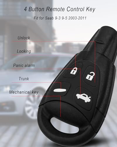 Clé Saab 9-5 pour remplacer votre télécommande 433 MHz ID46 - 3