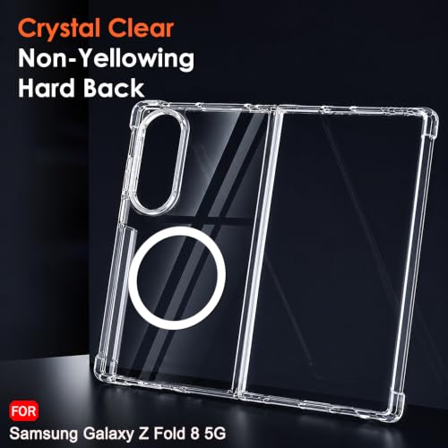 Image of TheGiftKart Crystal Clear Back Cover Case for Samsung Galaxy Z Fold 8 5G Compatible with MagSafe | Shock Proof 360 Protection | Hard Back Cover Case for Samsung Z Fold8 (PC & TPU, Transparent Bumper)