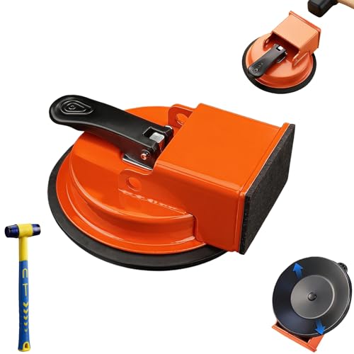 Floor Repair Master, Industrial Iron Floor Gap Repair Suction Tool, Heavy Duty Floor Gap Fixer Suction Cup Tool, Adjustable Height Setter & Countertop Leveling Tools, Wood Floor (Orange)