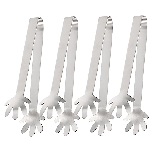 CIYODO 4pezzi Pinze Per Ghiaccio in Acciaio Pinze Per Servire Alimenti Compatte Accessori Per Uso
