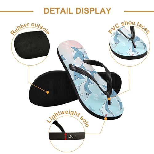 Burbuja Hammerhead Sharks Flip Flops for Women Men, Soft Thong Sandals Rubber Slippers for Pool Beach Essentials3