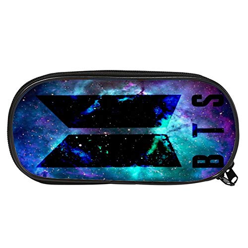 Preisvergleich Produktbild HughFan Kpop BTS Federmäppchen, Bangtan Boys Polyester Bleistiftbeutel Bleistiftbox Bleistifttasche Kosmetiktasche, 21x10x5cm(H03)
