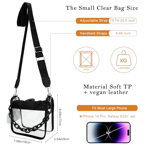 Clear Bag Stadium Approved, Small Crossbody Bag for Concerts Sports Events, Clear Clutch Purses for Women2