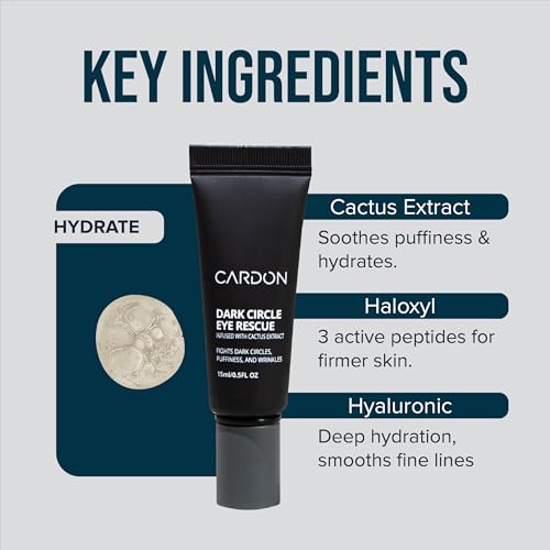 Cardon | Dark Circle Rescue for Men and Women | Under Eye Roller Eye Stick Massager for Puffy Eyes, Dark Circles, Bags, Wrinkles | Made with Peptides, Niacinamide, Hyaluronic Acid