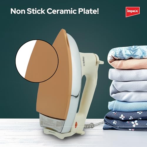 مكواة جافة اوتوماتيكية IB 201 من امبيكس: صندوق حديد شديد التحمل بقدرة 1200 واط مع ضمان 7 سنوات قرص اعدادات درجة الحرارة واغلاق تلقائي صندوق حديد ثقيل الوزن فائق الجودة مناسب لجميع الاقمشة