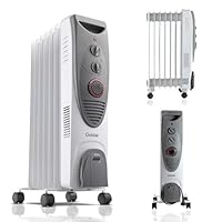 Goldair 1900W 7 Fin Dual Tech Oil Column Heater with 3 Heat Settings, 24-Hour Timer