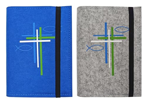 Gotteslobhülle Book cover Gotteslob Case Church Hymn book cover The God’s praise Case communion gift Geschenk Kommunion Katholische (Grau, L)