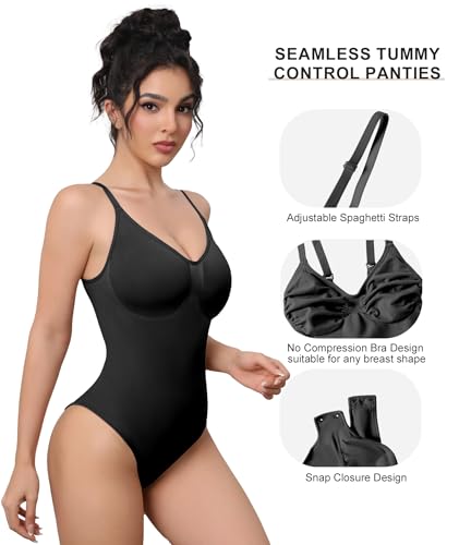 Image of Women's Strapless Shapewear Bodysuit for Women Tummy Control Shapewear, Seamless Body Shaper with Removable Straps