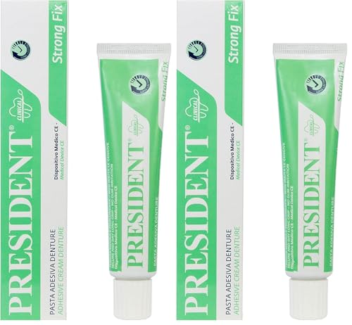 President PASTA ADESIVA DENTURE 20g, Fissaggio Forte della Dentiera, Pasta per Dentiera a Presa Rapida, Adesione Duratura, Evita Infiltrazioni di Cibo, Non Irrita Gengive - 20g (Confezione da 2)