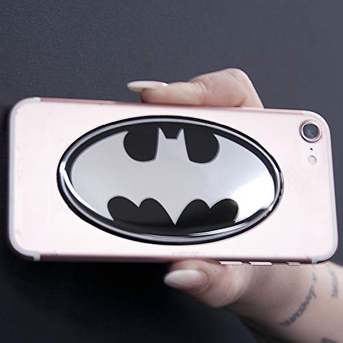 Image of Fan Emblems Batman Domed Chrome Car Decal - 1989 Logo (Black and Chrome)