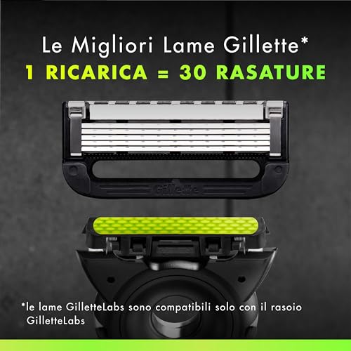 Gillette Labs Con Barra Integrata, Rasoio Barba Manuale, 1 Manico, 1 Lamette Gillette di Ricambio, Con Base Magnetica, Edizione Dei Campioni, Oro, Rasoio Barba e Lamette Di Ricambio - Immagine 5