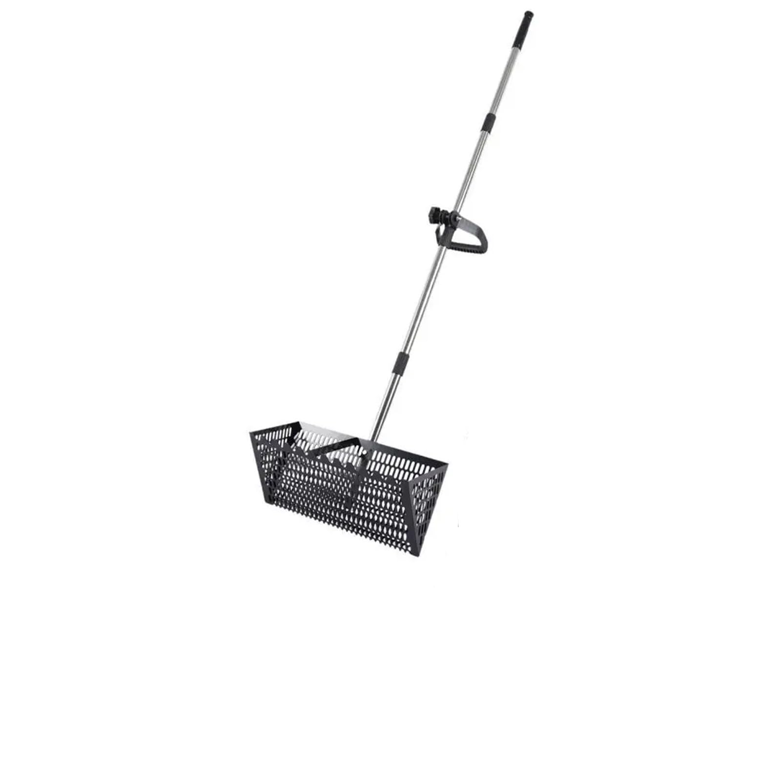 Rastrillo per pulci di sabbia Rastrello for sabbia, pala da spiaggia in rete, staccabile, portatile, ergonomico, con manico lungo(Black)