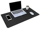 [page_title]-YSAGI Multifunktionale Schreibtischunterlage, ultradünn, wasserdicht, PU-Leder, Mauspad, zweiseitig nutzbar, für Büro/Zuhause 80 x 40 cm Schwarz
