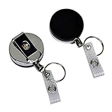 2-Pack Heavy Duty Retractable Badge Holder with Metal Casing, Steel Cord Reel and Reinforced ID Strap by Limeloot