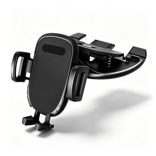 VCYOPN Cell Phone Holder for Car, Hands-Free One Button Release Cellphone Mount for CD Player, 360 Degree Rotatable Auto CD Slot Holder for All Smartphones, Car Accessories (Black)