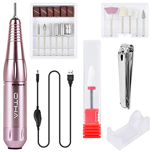 OTHA Electric Nail Drill,30000 RPM Portable Fingernail Grinder Kit,Compact E file Nail File Machine For Acrylic,Gel Nails,Manicure Pedicure Polishing Shape Tools Design for Home Salon Use,Purple