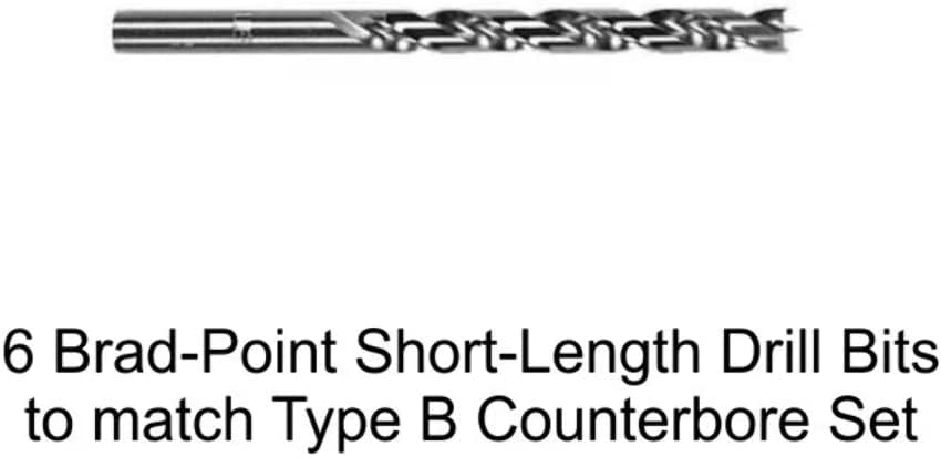 Set Of 6 High Speed Steel Brad Point Drill Long Length
