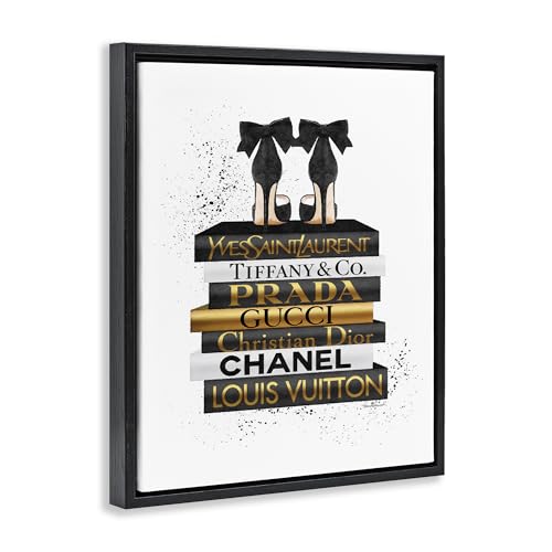 Image of Glam Bookstack Animal Print, 24 x 30 Inch Canvas in Floater Frame