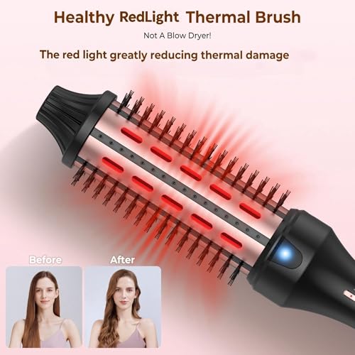  1.5 Inch Red Light Heated Thermal Brush for Women's Hair Straightening and Curling
| Fast Heating 1.5 Inch Thermal Roun