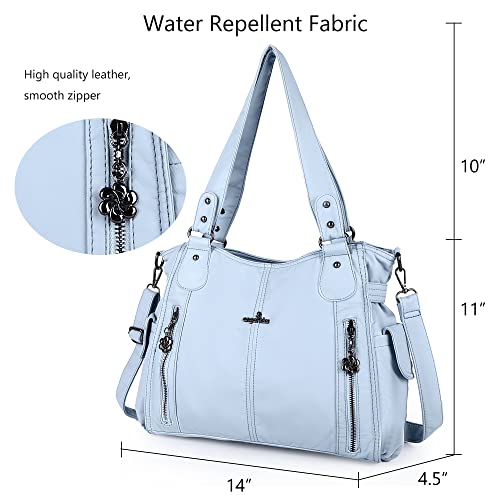 Image of Angel Kiss Handbags for Womens Top-Handle Hobo Purse Roomy Casual Shoulder Bags PU Tote Satchel Purse for Women