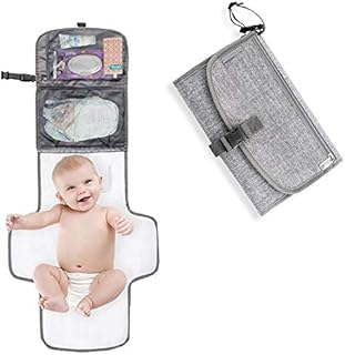 Fasciatoio Portatile - Kit da Viaggio per Cambiare i Pannolini - Totalmente Imbottito - Tappetino Separabile - Cambia i Pannolini Ovunque tu sia! - L’idea Regalo Perfetta! - Gray