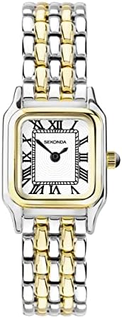 Sekonda Monica Ladies 20mm Quartz Watch in White with Analogue Display, and Two Tone Alloy Strap